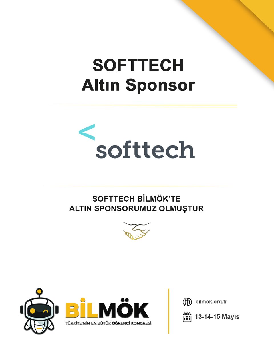 BİLMÖK (@bilmok) on Twitter photo 13-15 Mayıs tarihlerinde Konya Teknik Üniversitesi ev sahipliğinde gerçekleştirilecek olan 18.BİLMÖK'te Softtech Altın Sponsorumuz olmuştur. Kongreye desteklerinden dolayı BİLMÖK Yürütme Kurulu ve Denetleme Kurulu olarak teşekkürlerimizi sunuyoruz. :) <a href="/Softtechas/">Softtech</a> <a href="/KTUNEDU/">Konya Teknik Üniversitesi (KTÜN)</a> 13-15 Mayıs tarihlerinde Konya Teknik Üniversitesi ev sahipliğinde gerçekleştirilecek olan 18.BİLMÖK'te Softtech Altın Sponsorumuz olmuştur. Kongreye desteklerinden dolayı BİLMÖK Yürütme Kurulu ve Denetleme Kurulu olarak teşekkürlerimizi sunuyoruz. :) <a href="/Softtechas/">Softtech</a> <a href="/KTUNEDU/">Konya Teknik Üniversitesi (KTÜN)</a>