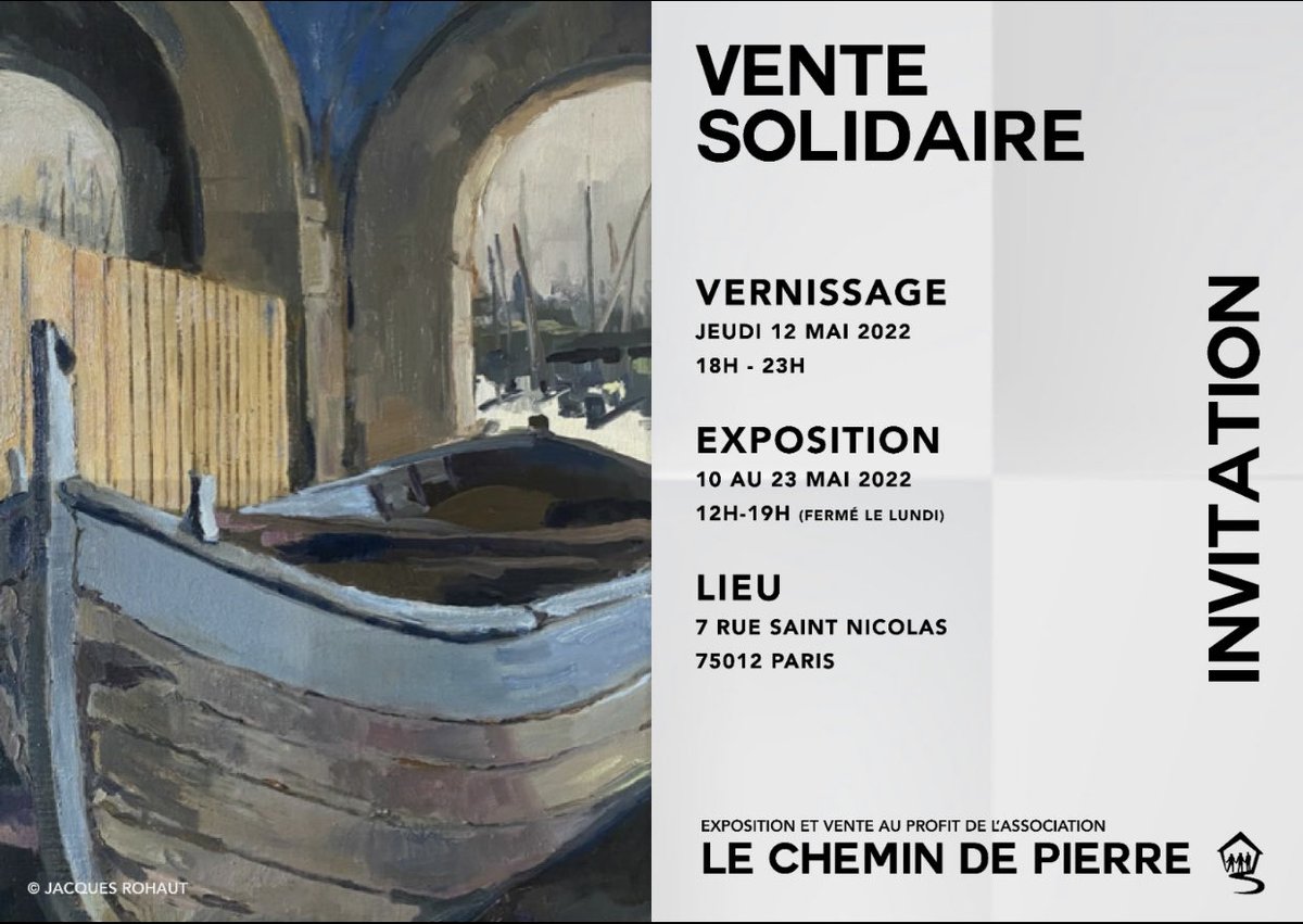 PeintresM's tweet photo. Aidez #Le Chemin de Pierre qui organise une exposition vente ➡️10 ➡️23 mai, 7 rue Saint Nicolas ⁦⁦@Paris⁩ XII, pour manifester la solidarité d’artistes au profit d’enfants et jeunes adultes autistes. #Jacques Rohaut⚓️🎨 ⁦@PeintresM⁩ nommé en 2010 participe!Venez 👏 https://t.co/uRouVHog4G
