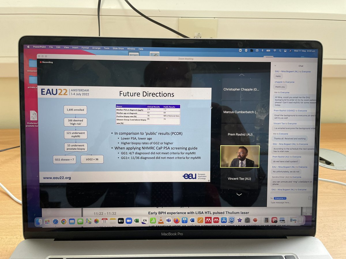 marcuskwesi's tweet image. Honour to be faculty at #usanz #EAU22 session this am. Strong @STHUrology front @ProfCRChapple. 3 talks on #casefinding #localisedpca Excited to discuss more in Amsterdam. Q&amp;amp;A how close to moving past prostate bx to imaging only? @drlouiseemmett @declangmurphy @petersasieni