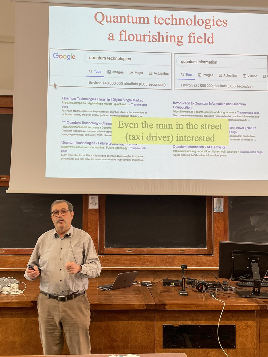 eleonorabarelli's tweet image. Prof. Alain Aspect at the Department of Physics and Astronomy of @Unibo for the Italian #QuantumWeek