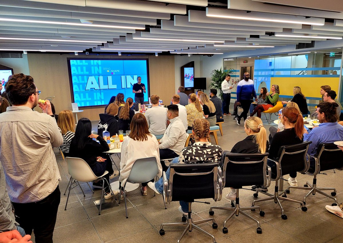 BMO_UK's tweet photo. Our #CCUK Staff are "All in" today! 
A great way to connect with new or familiar faces 🤝👋 
#AllinDay https://t.co/v4nXHmw5Qb