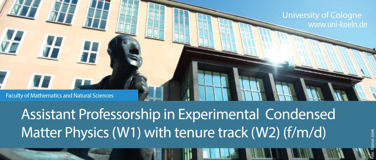 We are recruiting!! The Institute #Experimental_Physics <a href="/UniCologne/">Universität zu Köln</a> is looking for junior talents with expertise in the field of #device_physics. 
👉👉Job ad: bit.ly/3w18nS3
#experimental_condensed_matter_physics #quantumtechnologies #jobsinacademia #assistant_professor