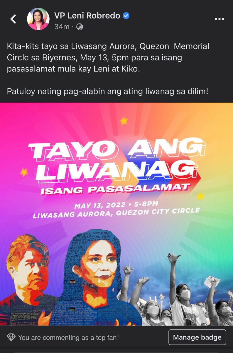 pat_delacerna's tweet photo. Sinong mga pupunta? Tara! Paliwanagin na’tin ang dilim at ipadama na’tin ang radikal na pagmamahal sa inang bayan. Umpisa pa lang ito, titindig tayo! 🌸🫶🏻 

#HALALAN2022 #LeniRobredo #KikoPangilinan #PPCRV #Comelec #Pilipinas https://t.co/Huq3JcK81r