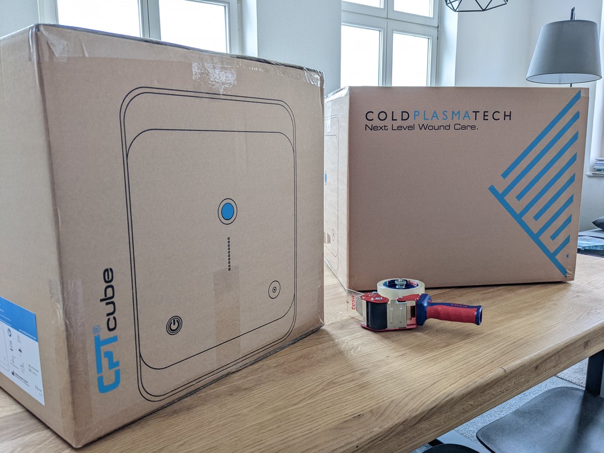 coldplasmatech's tweet photo. Yes!!! Auch heute machen sich wieder #CPTcubes auf den Weg die Wundbehandlung zu revolutionieren!
Überall in Deutschland etablieren sich jeden Tag neue CPT Plasma Kompetenz Zentren um chronischen Wunden den Kampf anzusagen!!  #coldplasmatech https://t.co/zbUZ4UHuCt https://t.co/Bw76iyqXRO