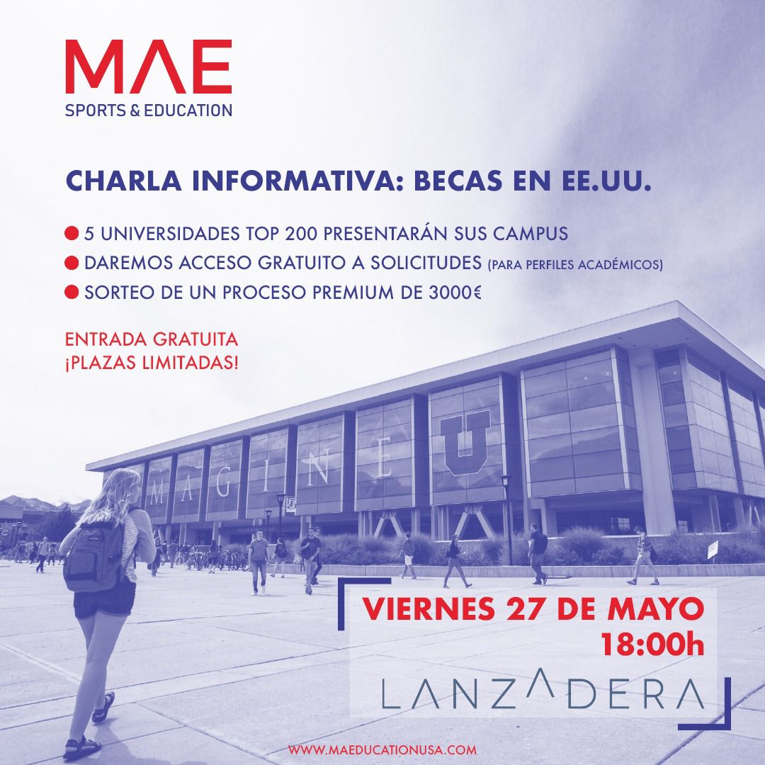 anasilvestr_'s tweet photo. 🇺🇸 👩🏻‍🎓👨🏻‍🎓¿Estás pensando en #EstudiarEnUSA ? Te invitamos a nuestra próxima charla informativa @MAE_sports en #Valencia. 
📆 27 de Mayo
⌚ 18.00h
🏢 Auditorio EDEM 
🎟 Entrada gratuita
⚠️ Plazas Limitadas
🖊️Registrate en: https://t.co/r3lccwD9JQ
#MAEesports
#MAEeducationUSA https://t.co/PNnf0hjF7L