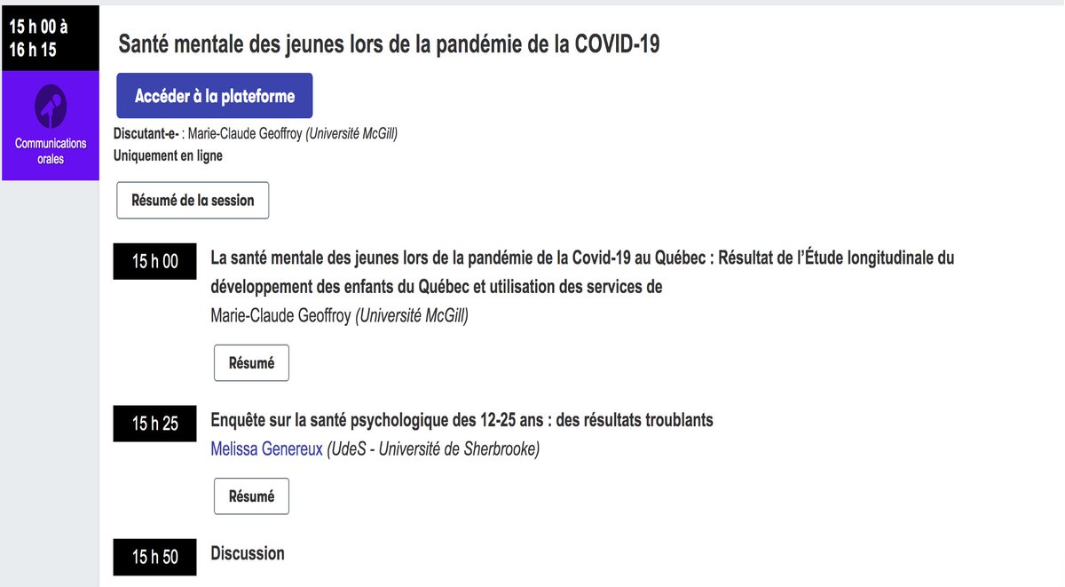 MCGeoffroy's tweet image. Venez discuter de la santé mentale des jeunes pendant la pandémie de Covid-19 @_Acfas jeudi le 12 mai à 15:00 (colloque 600) avec @DocGenereux @OPES_CHUSJ @DouglasResearch