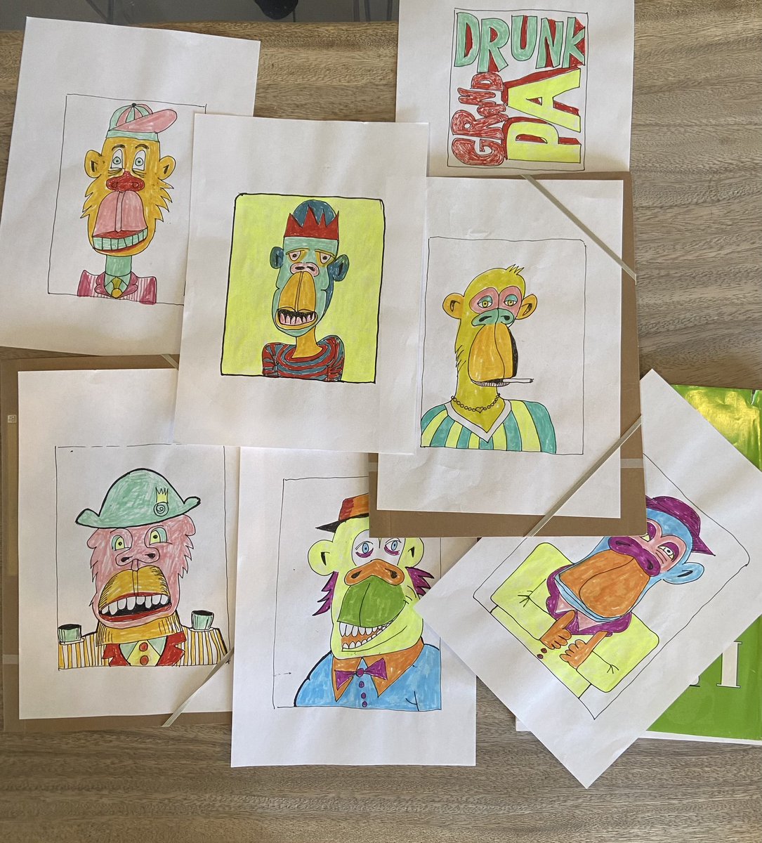 DrunkGrandpaNFT's tweet photo. THE WORD IS OUT📣
SUNDAY 22 MAY/13:00 CET, The day that my first 1/1 #NFT collection will be available on @opensea ❗️
Its a collection of 6 hand crafted ape #NFTs, dont sleep on it 👀
I have a lot more coming, LETSGOOO 🚀 https://t.co/c8XSDguqYb