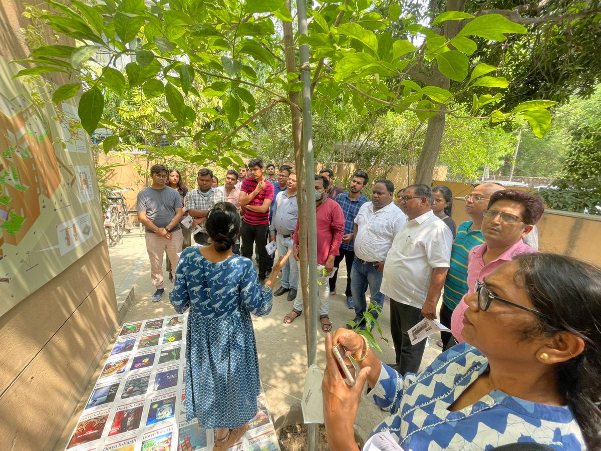 school_waterCSE's tweet photo. The training (Day 0) kickstarted from Delhi, @CSEINDIA building tour showcasing the #watersensitive features; #RWH & #DWWT systems to participants from diverse backgrounds & regions of India. @BMGFIndia @NFSSMalliance https://t.co/Qp0PwBZdls