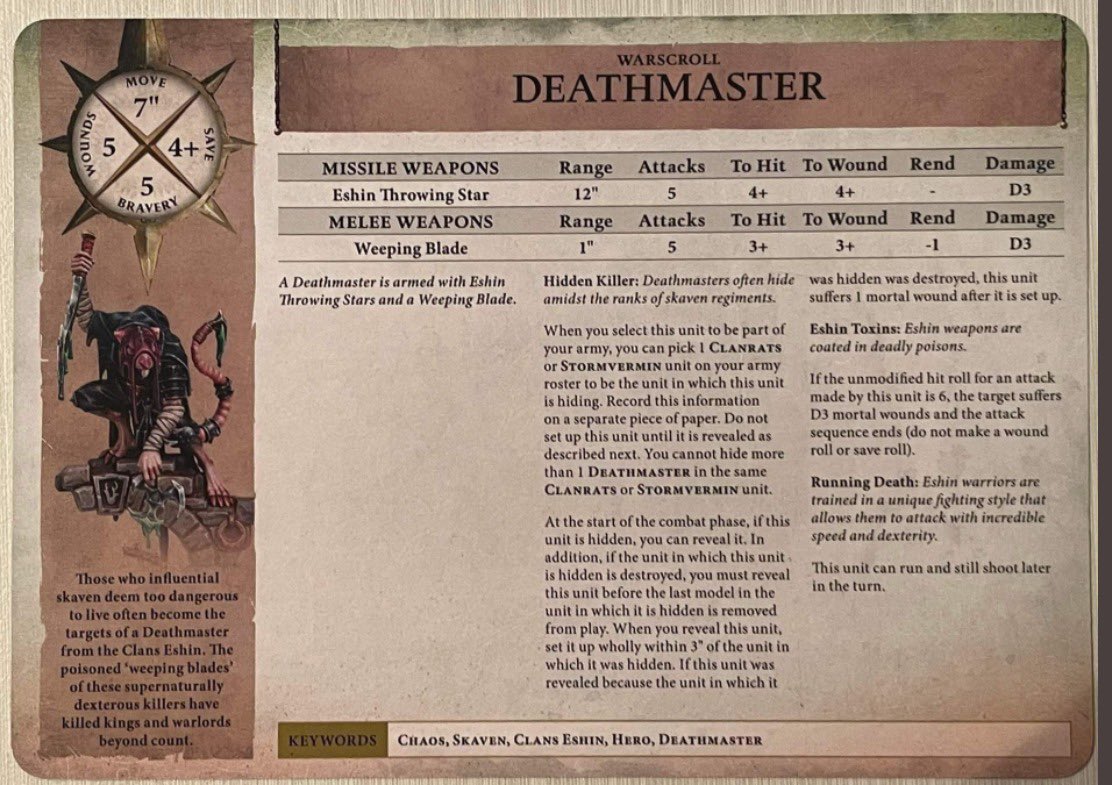 Conspiracy theory: the limitation to hiding in CR and SV units means Eshin troop units are dead. More-more Eshin - I don’t think so!