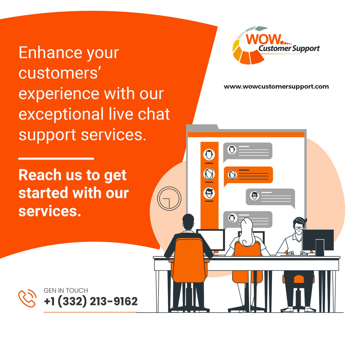 wowcsservice's tweet photo. Enhance your customers’ experience with our exceptional live chat support services. By providing live chat services, your brand can gain credibility by establishing trust with your customers.
https://t.co/i3a6PA3kaf https://t.co/iAPvnaM5Cq