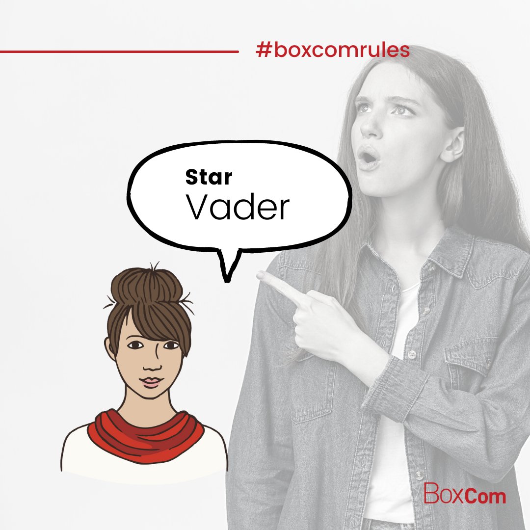AgenciaBoxcom's tweet photo. Per a formar part de #Boxcom és molt important, i molt☝️ haver vist totes les "pelis" d'#StarWars!!!😜 
Només els + "freaks" són escollits😍La Rosa... La Rosa és un cas a part😅 Per a ella el pare de Luke Skywalker és, i serà sempre, Star Vader! 🤣 Que la força ens acompanyi!💪😅 https://t.co/M3FMJn1gHv