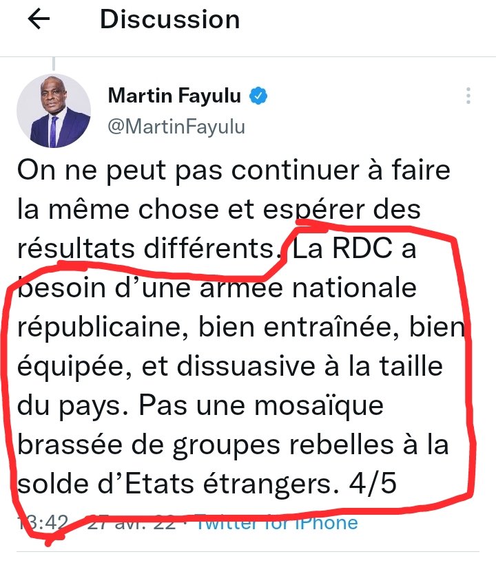 BukasaEmmanuel2's tweet photo. @MartinFayulu Honorable @MartinFayulu bonjour, vous n'avez sûrement pas à contredire Félix tshisekedi sur ces points parce que vous êtes opposant.

Vous et Félix tshisekedi dites la même chose au sujet de notre armée et de la police.

Ne le critiquer pas car vous êtes sur le même pas. https://t.co/0B7sr17WBg