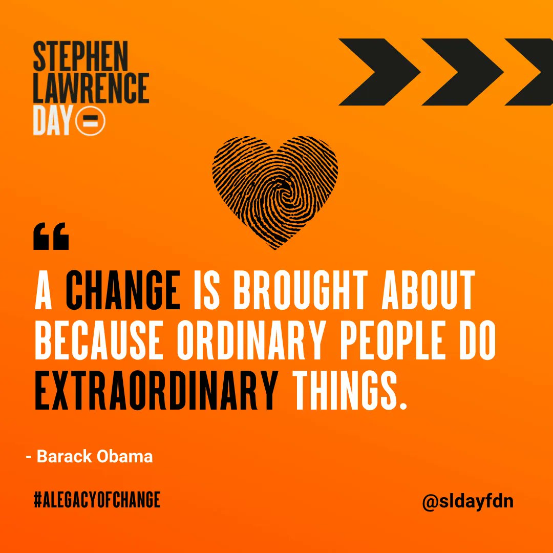sldayfdn's tweet photo. Achieving extraordinary things in life is not reserved for extraordinary people. Ordinary people do #extraordinary things every day.
#SLDay22 #StephenLawrenceDay #StephenLawrence #BecauseOfStephen
#ALegacyOfChange #LiveYourBestLife https://t.co/KV0fLKGMLe