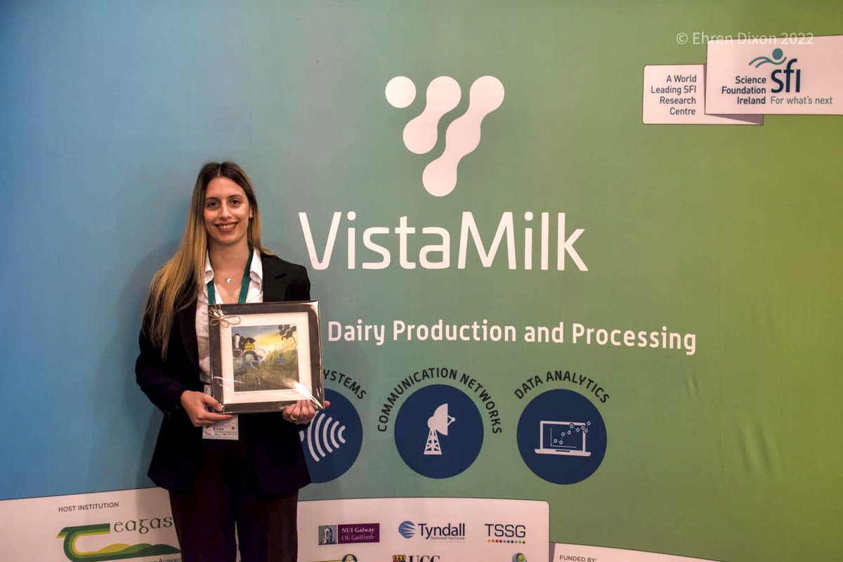 Thank you @VistaMilk for the “Best PhD 3min talk” award at the VistaMilk Internal Conference 2022 😊
@TyndallInstitut 
#DigitalisingDairy