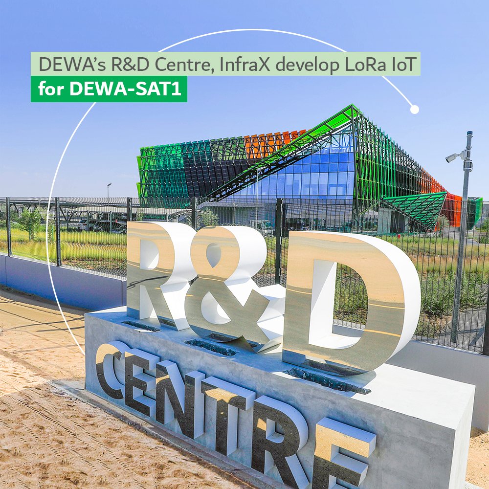 DEWA’s Research &amp; Development (R&amp;D) Centre, in collaboration with Infra X, the IT and telecommunications arm of Digital DEWA, and their technical partner Wyld, has developed satellite Internet of Things (IoT) terminals for DEWA’s 3U nano satellite, DEWA-SAT1. #DEWANews
