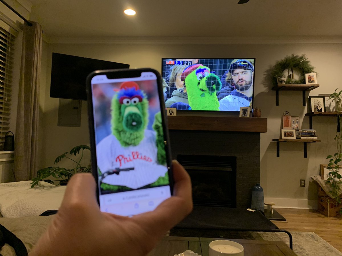 Thought the Phanatic was in Seattle .. clearly this Philly newbie has a lot to learn 😂 #copycatphanatic <a href="/Phillies/">Philadelphia Phillies</a>