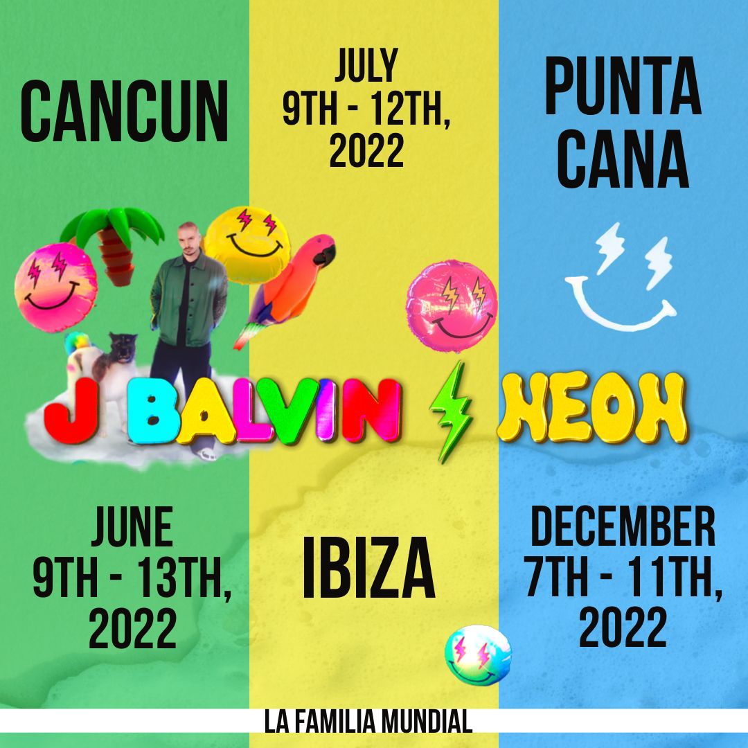 SoyRubyReyess's tweet photo. See #JBalvin and top #Reggaeton superstars at NEON at the following destinations:
🇲🇽Cancun: June 9th -13th 
🇪🇸Ibiza: July 9th - 12th 
🇩🇴Punta Cana: December 7th - 11th 
🌴☀️😎🎵 https://t.co/WGZ6q4uXYq
#PollenPresents #JBalvinNeon #JBALVIN #LaFamiliaMundial #LaFamiliaUSA https://t.co/bKprUkgbEN
