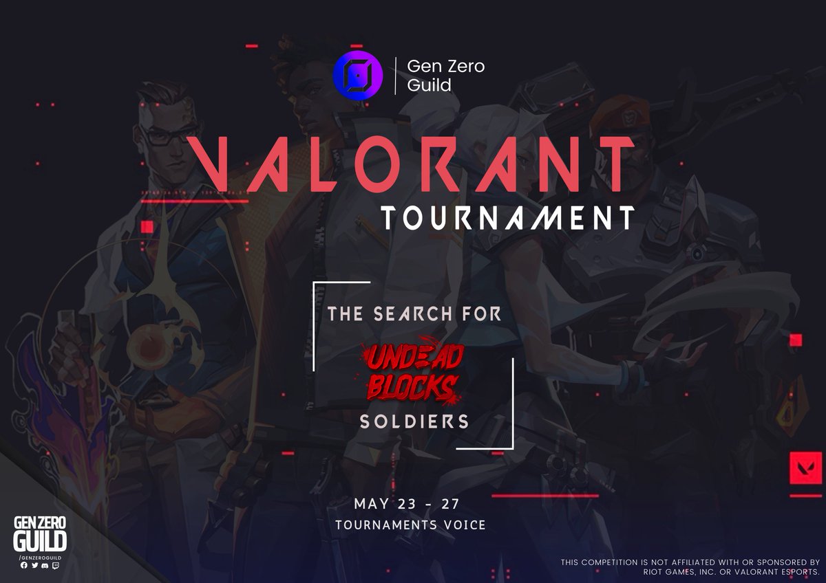 genzeroguild's tweet photo. While we wait for the @UndeadBlocks public beta, we're holding a valorant tournament to find the best UB soldiers for our guild ✊️

Join our discord for more info and to register!

https://t.co/2i8aC4HOQ5
https://t.co/2i8aC4HOQ5
https://t.co/2i8aC4HOQ5 https://t.co/4rTTx3A8zK