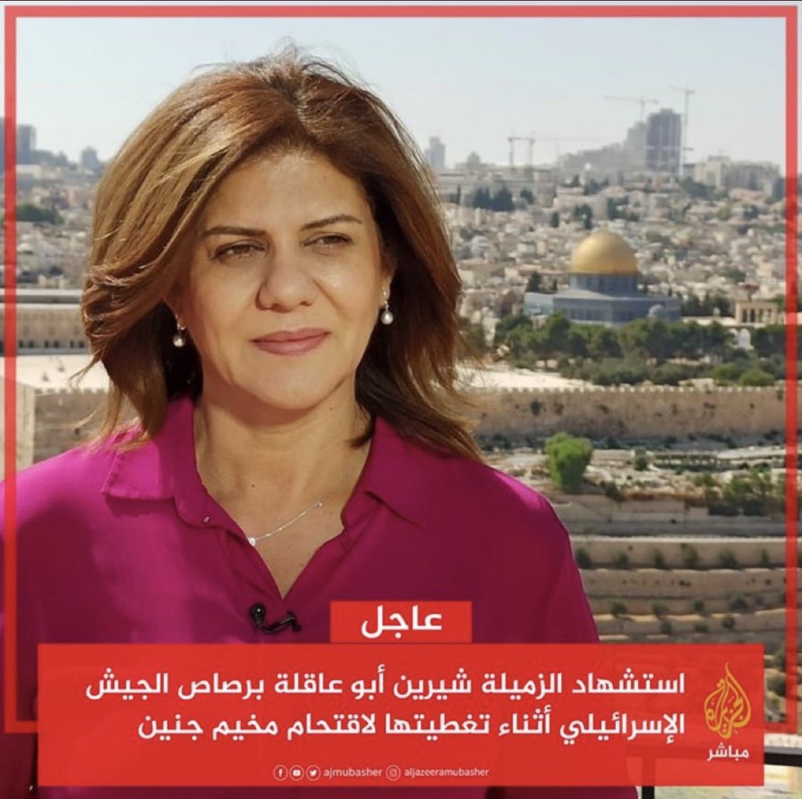 Lolwah_Alkhater's tweet photo. جريمة نكراء تضاف إلى السجل البشع للاحتلال الإسرائيلي إذ قتلوا الصحفية #شيرين_ابو_عاقلة برصاصة في الوجه وهي ترتدي سترة الصحافة وتوثق إرهابهم للمدنيين.

كلنا تعلقنا بشيرين صوت فلسطين الحر، بهذا الوجه الواثق حتى في أحلك الظروف التي يرتعد فيها الكماة، تقبلها الله وتعازينا لأسرتها. https://t.co/1EcyteYg7K