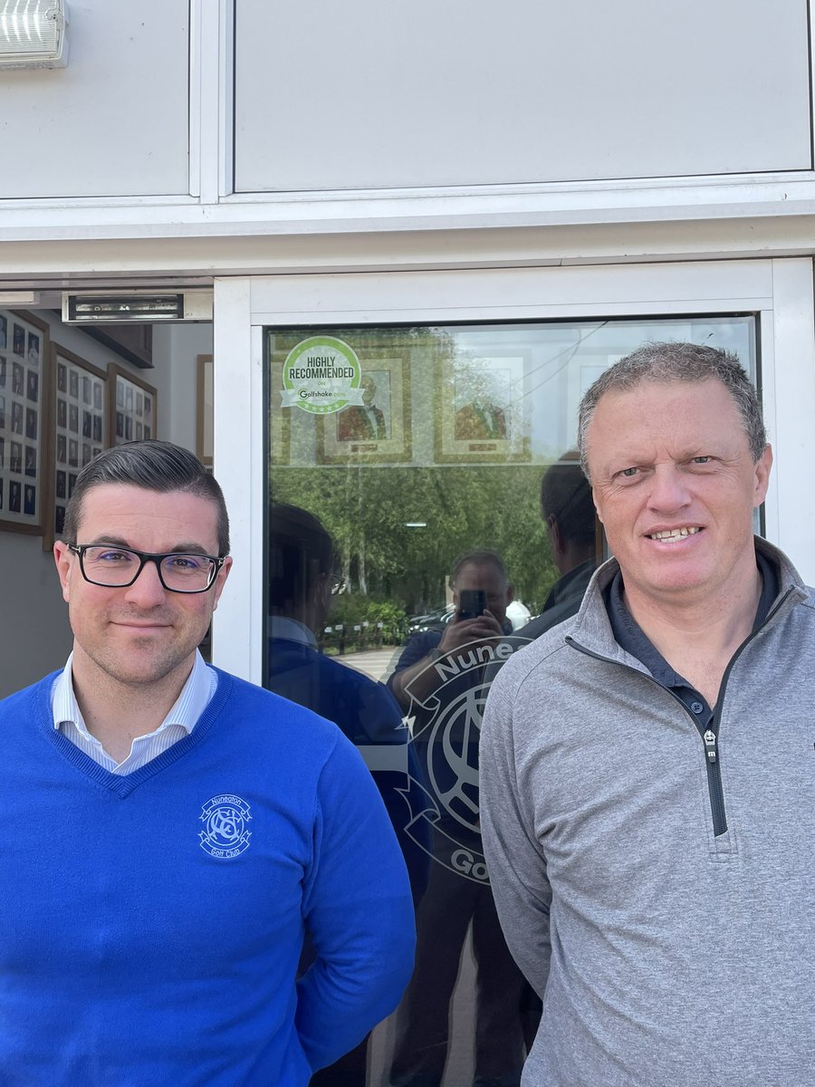MJD9b450's tweet photo. Great to be able to hand over the latest recipient of the @golfshake Highly Recommended sticker to Marc Valentine (General Manager) @nuneatongolf
#golf #coursereviews #nuneaton
https://t.co/Wn3FBpRPpy https://t.co/k4iw1yVqml