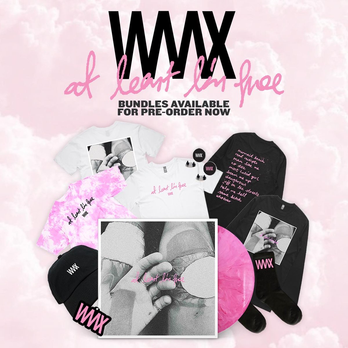 Just a friendly reminder to preorder our album ✨ At Least I’m Free ✨we have a bunch of bundles available !  linktr.ee/WAAXBAND x