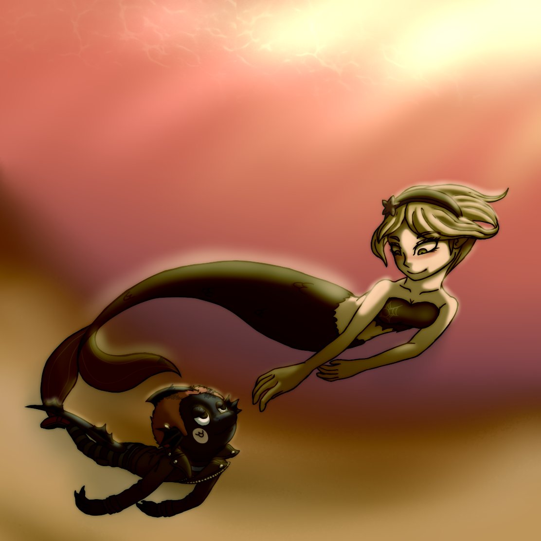 gozoban's tweet photo. happy birthday Kirumi!! 🎂🧹
wanted to practice drawing other characters aside from Ryoma, so here's a Tojoshi/MerMay pic 💙💚
(merMAID)
---
#danganronpa #danganronpav3 #ryomahoshi #kirumitojo #tojoshi #mermay2022 https://t.co/0F7C1YPiFw