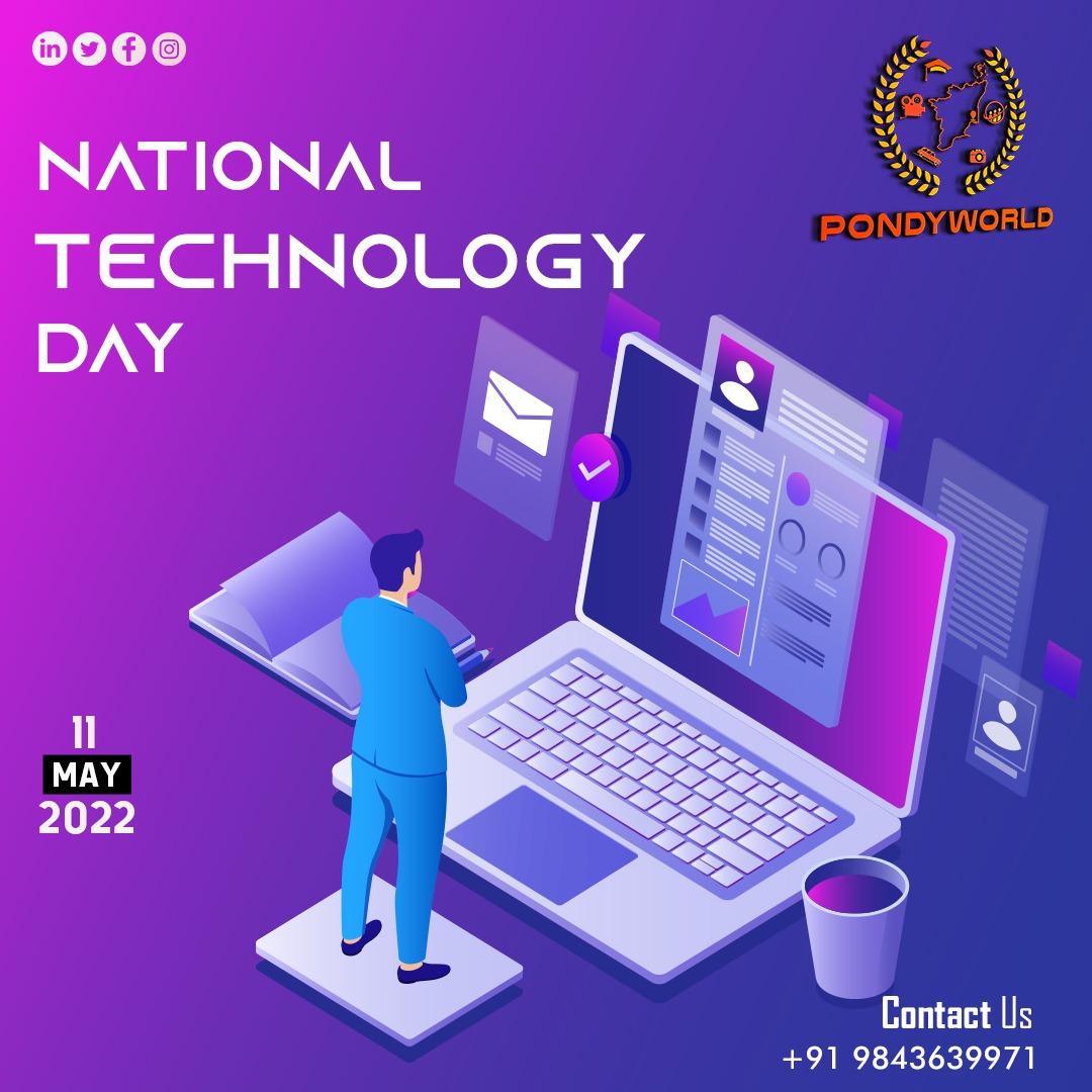 pondyworld's tweet photo. Happy national technology day!

#pondyworld #nationaltechnologyday #technology #technologyday #innovation #techiesday  #technologynews #digitalmarketing #seo #contentmarketing #gadgets #electronics #android #software #programming #pondydiaries #pondyfood #pondyvibes #pondicherry https://t.co/j0rvyI2EGL