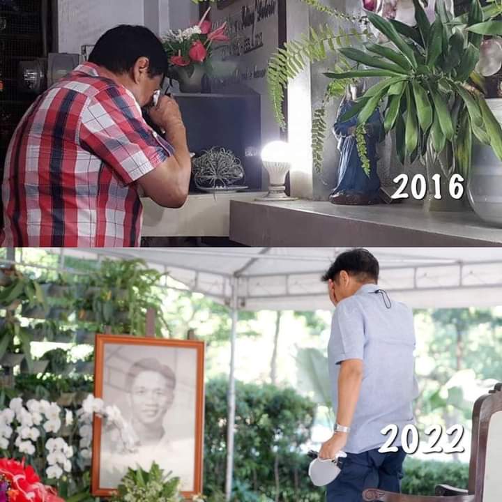 bragado_rudyjr's tweet photo. When they become President of the Philippines and cry at their parent's grave asking for guidance in leading our country.  👊✌️ Leaders who love parents are blessed by God.

Marcos - Duterte. ✌️👊 ❤️💚 https://t.co/4L8A8aPfvk
