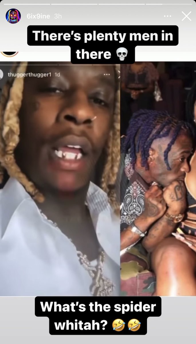 lottareds's tweet image. 6ix9ine’s IG stories about Young Thug beyond outta pocket