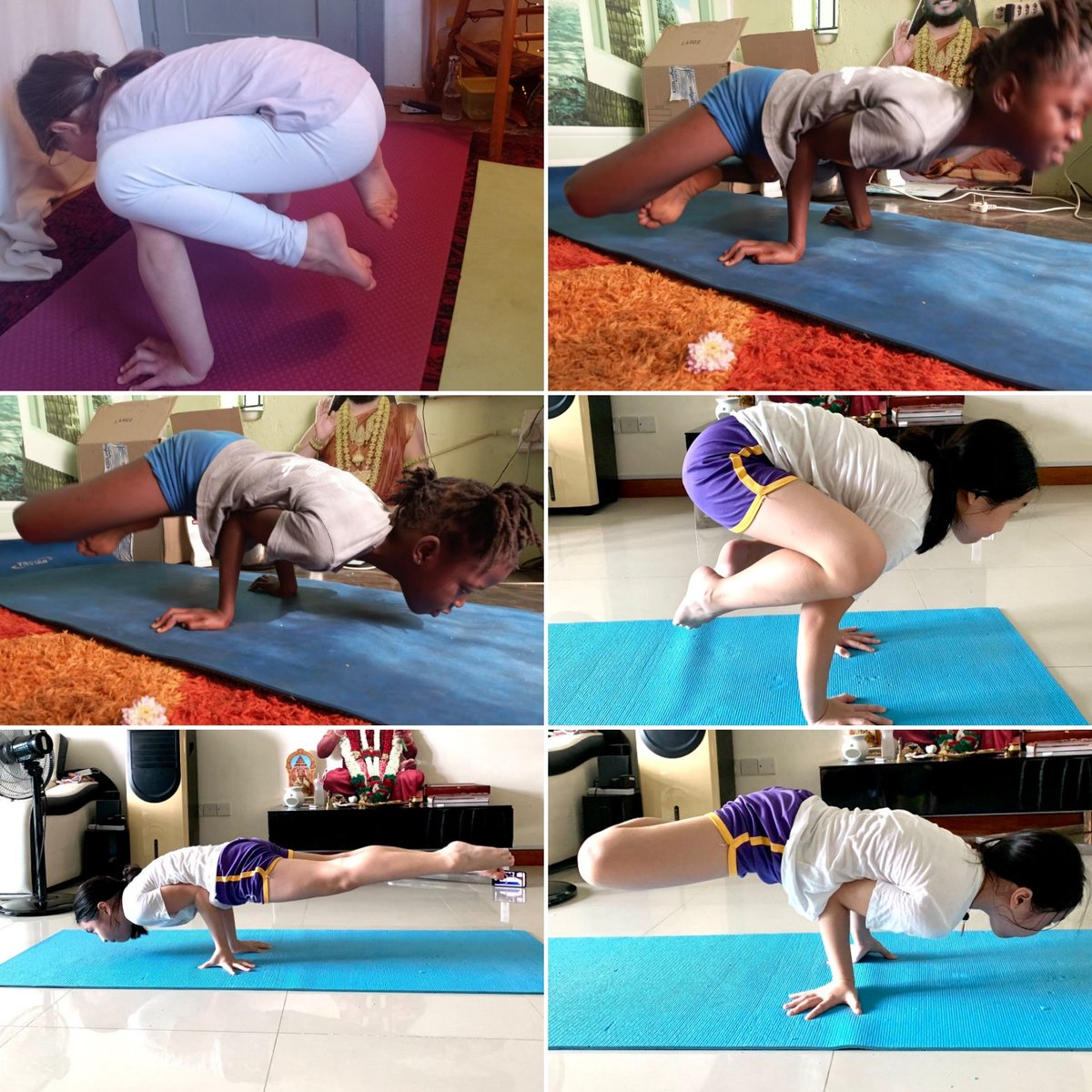 SYDurga's tweet photo. Look! 
eGurukul Singapore kids were doing arm balancing yogasanas so nicely last Sunday.🥰🥰🥰

To sign up your kids for eGurukul, register here:

https://t.co/p4xtzAO79s 

#eGurukulSingapore 
#armbalancing https://t.co/8g9HmDpWen