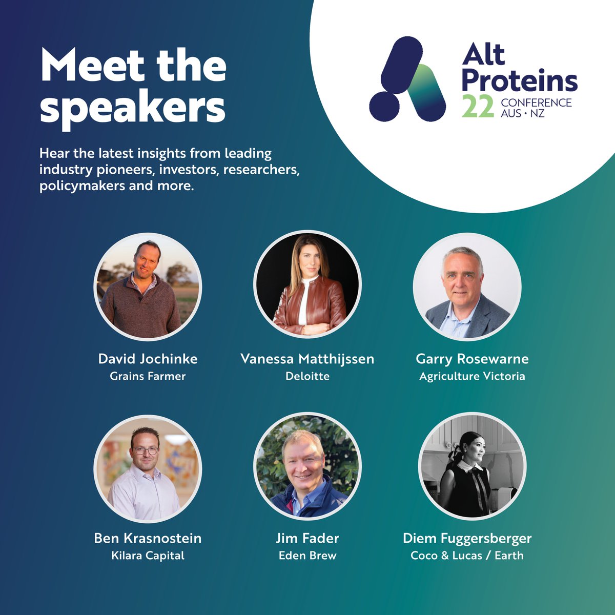 We are thrilled to bring together these speakers and more at the first-ever (and sold out!) AltProteins 22 conference next week. Follow the conversation at #altproteins22
altproteinsconference.com.au