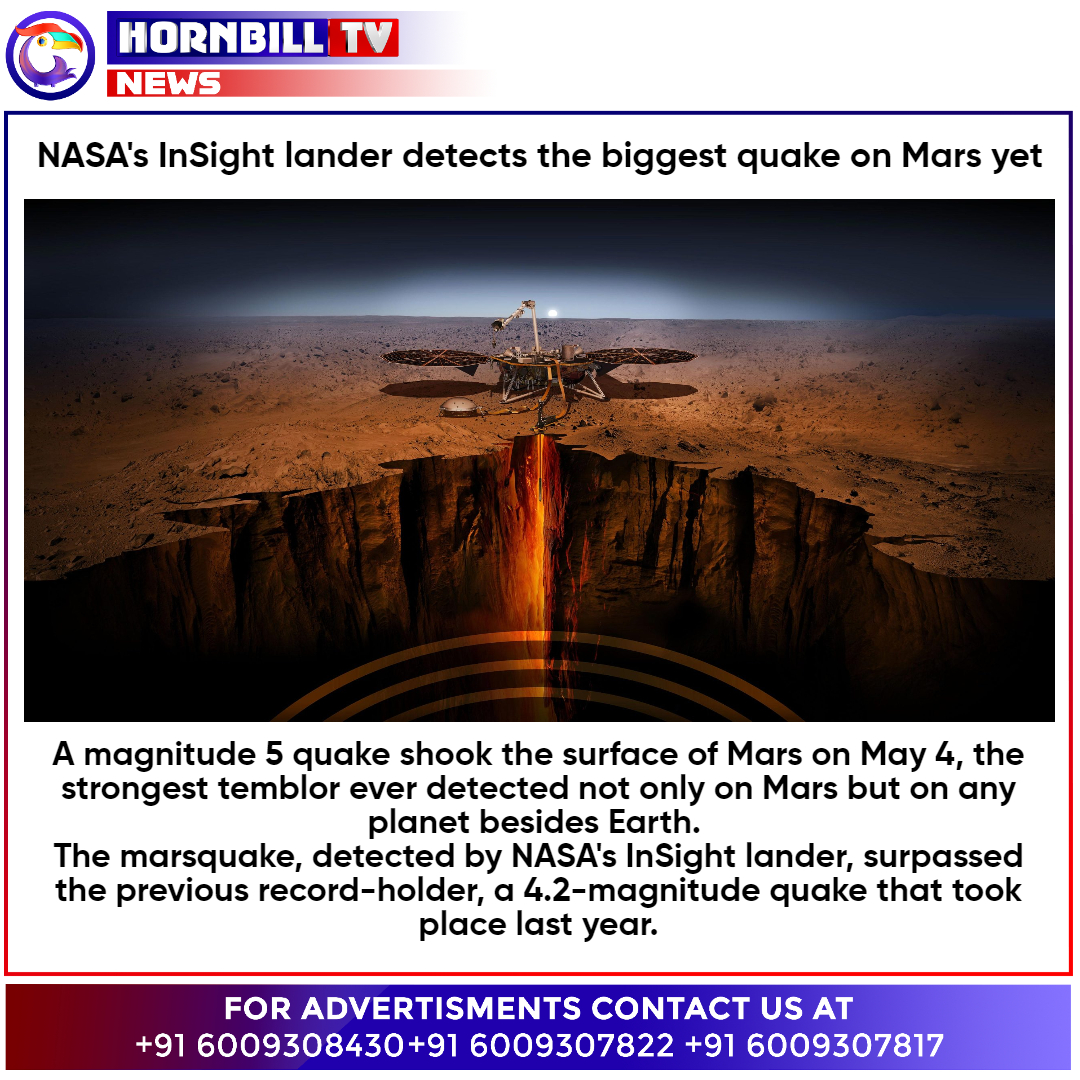 hornbilltv's tweet image. The marsquake, detected by NASA's InSight lander, surpassed the previous record-holder, a 4.2-magnitude quake that took place in August 2021.

#mars #magnitude #nasainsight #nasamission #nasamissioncontrol #astrology #astronomy #quake #hornbilltv #hornbilltvnagaland