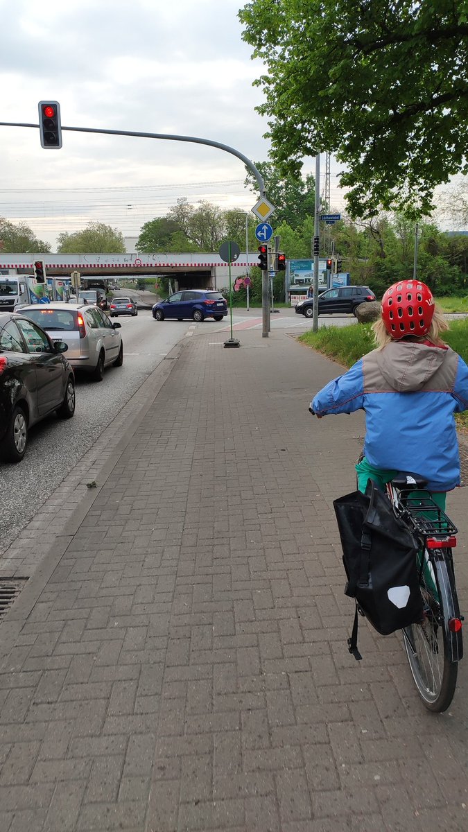 Giefers's tweet photo. Die Straße ist endlos lang, aber die Schilder werden in der @Ottostadt #Magdeburg exakt dort hin postiert, wo sie beim (noch dazu temporären Zweirichtungs-)Radweg am besten stören. Dient in der Nähe der Lampenmasten. Vorsatz? https://t.co/D2Zg5ijF5N