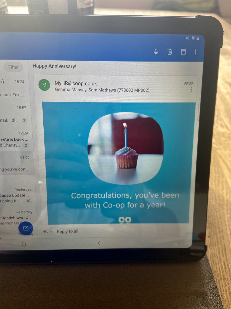 MrsMassx's tweet photo. Such a lovely email to receive yesterday from the @coopuk team yesterday! One year already and it’s flown by 🙌 #Coop #ItsWhatWeDo #PartTimeRole #Anniversary https://t.co/tJBUpZ6bFX