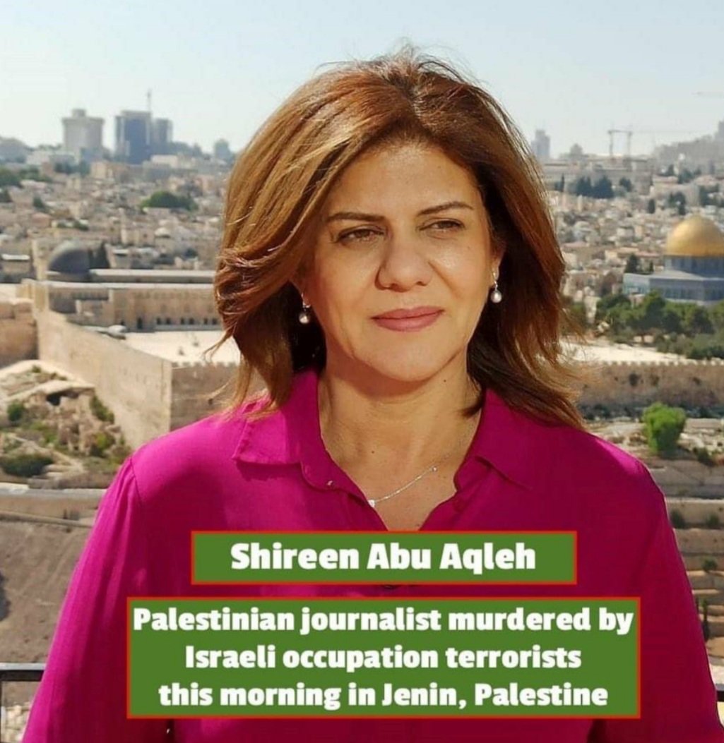 yarasabri1's tweet photo. رحم الله الشهيدة برصاص الاحتلال الاسرائيلي
 المراسلة الإخبارية البطله شيرين ابو عاقلة
#شيرين_ابو_عاقلة
#جنين https://t.co/isKwP62jGk