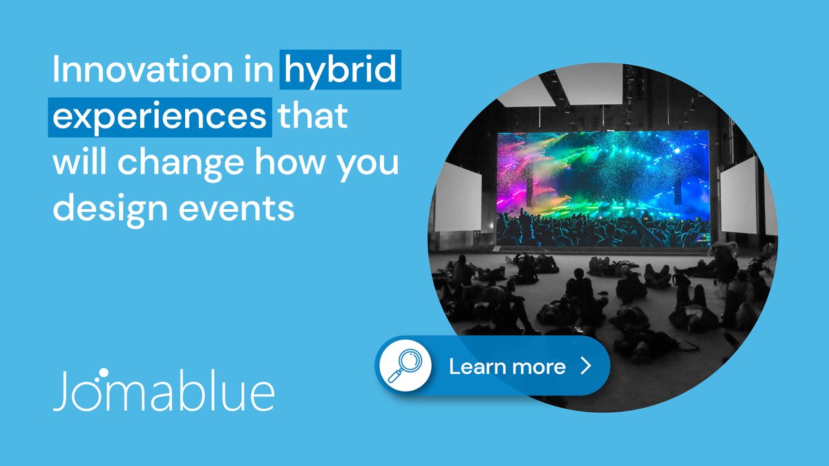 jomablue's tweet photo. The distinction between live and digital interactions are blurring, and the scope of an ‘event’ is moving beyond one moment in time.
Discover how to navigate hybrid models and methods to deliver the best overall experience 👇.
https://t.co/MCKJyGO2aM https://t.co/Goysqyr9jf
