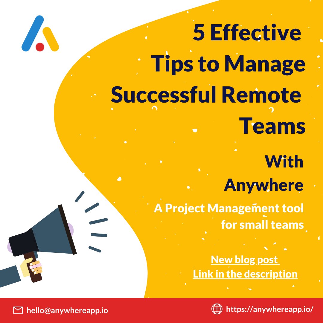 AnywhereAppIO's tweet photo. 5 Effective Tips to Manage Successful Remote Teams 🙌 😊
#newblogpost

Please visit the link below for our new article - 😊
https://t.co/3Um2i42AeL
.
Visit our website: https://t.co/BBJf0Z6OY6

#SaaS #anywhereapp #anywhereblog #Project #startups #startupindia #wednesdaythought https://t.co/NUQO7LS6cd