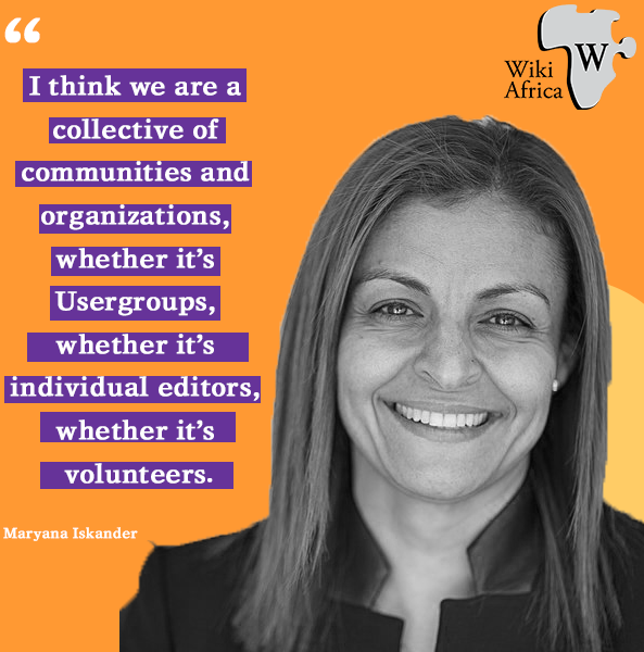 wikilovesafrica's tweet photo. Watch the CEO of @Wikimedia, @MaryanaIskander here https://t.co/1mon5A6U3z explain her reasons for the proposing the two-way approach for the Annual planning, during the episode 12 of @wikiafrica Hour. #WikiAfrica #WikiAfricaHour #Wikimedia2030 #ceo #wikipedia #plans #Wikimedia https://t.co/JaWZbztvA6
