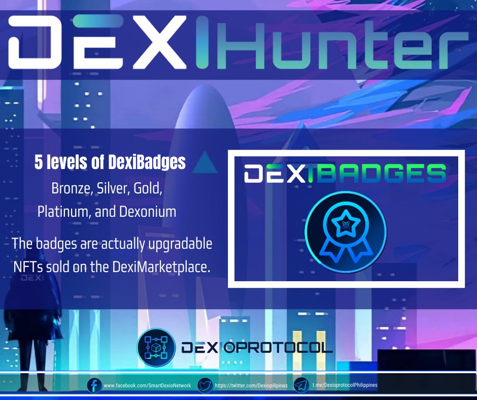DEXIOPILIPINAS's tweet photo. Hunters are required to own a badge and have it connected to the game to be able to collect ANY blockchain asset. However, players without a DexiBadge will still be able to play the game and collect non-blockchain assets.
Want to know more?
Visit https://t.co/hp0rZAPnFr https://t.co/DJLC3VHPwX