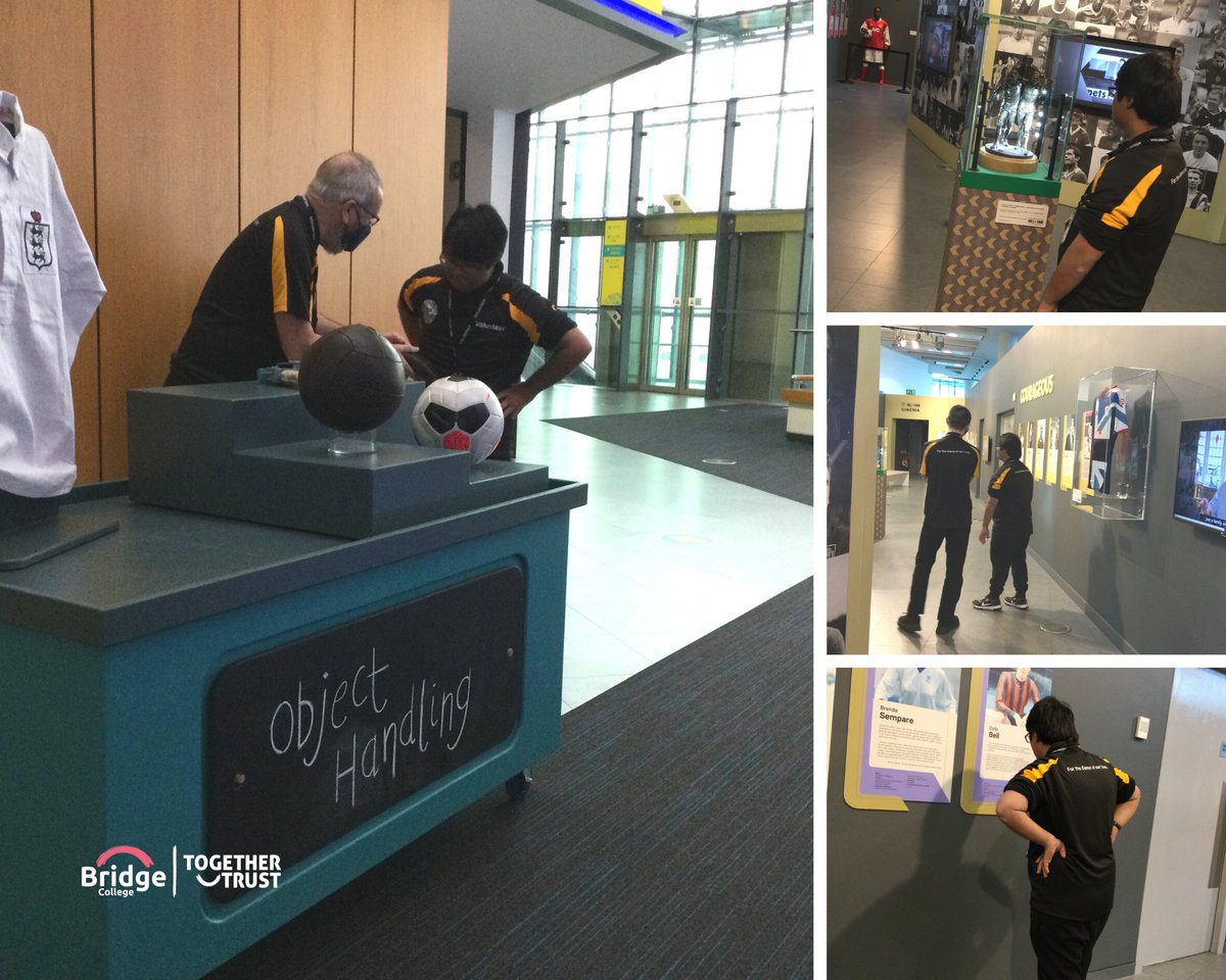 BridgeCollege_'s tweet photo. #BridgeCollege learners access work experience to develop work skills. Chloe Parker, Job Coach, talks about how Humzah has developed his work skills and confidence while working at the National Football Museum as part of his college programme. https://t.co/50m2aclhPk #CollegeLife https://t.co/h5iaTnn95H