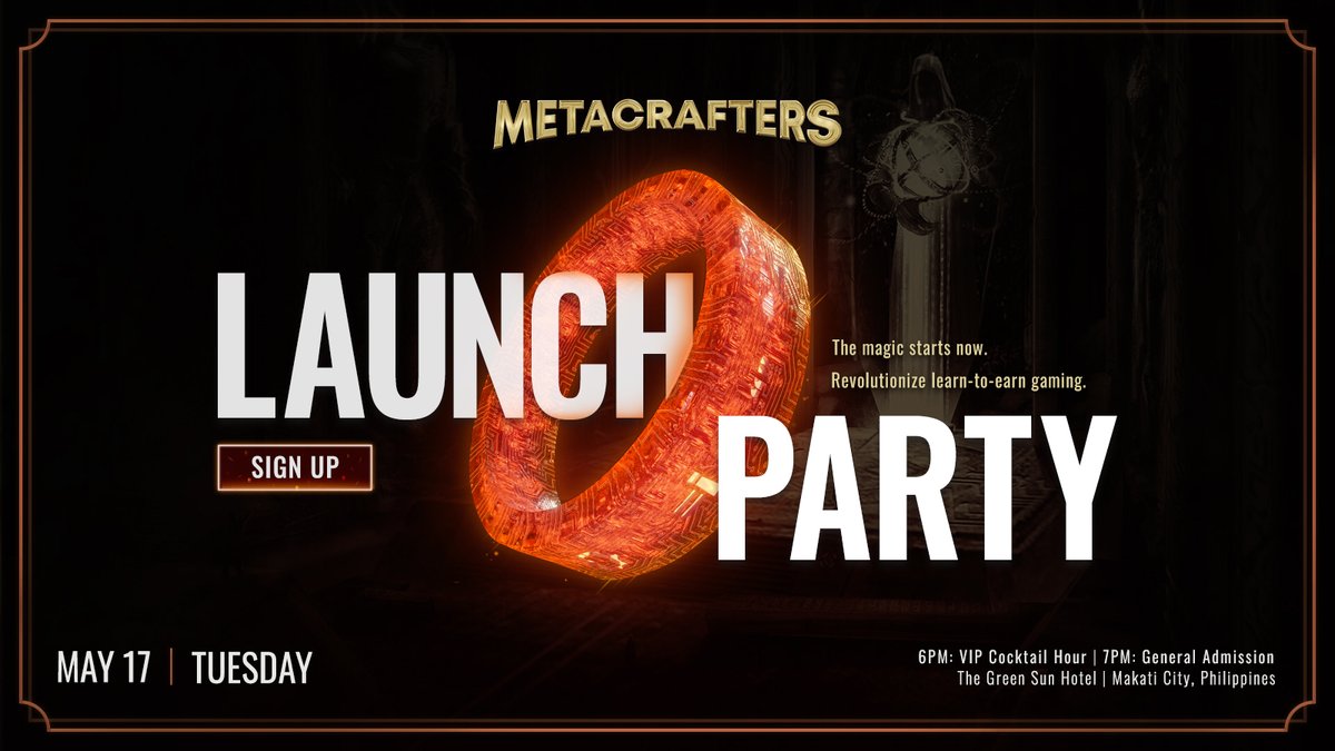 metacraftersio's tweet image. The countdown begins NOW!
Mark your calendars! Metacrafters is about to launch our first-ever event on May 17, 2022 in The Green Sun Hotel, Makati City. We’re about to witness the magic as we build the learn-to-earn ecosystem worldwide.