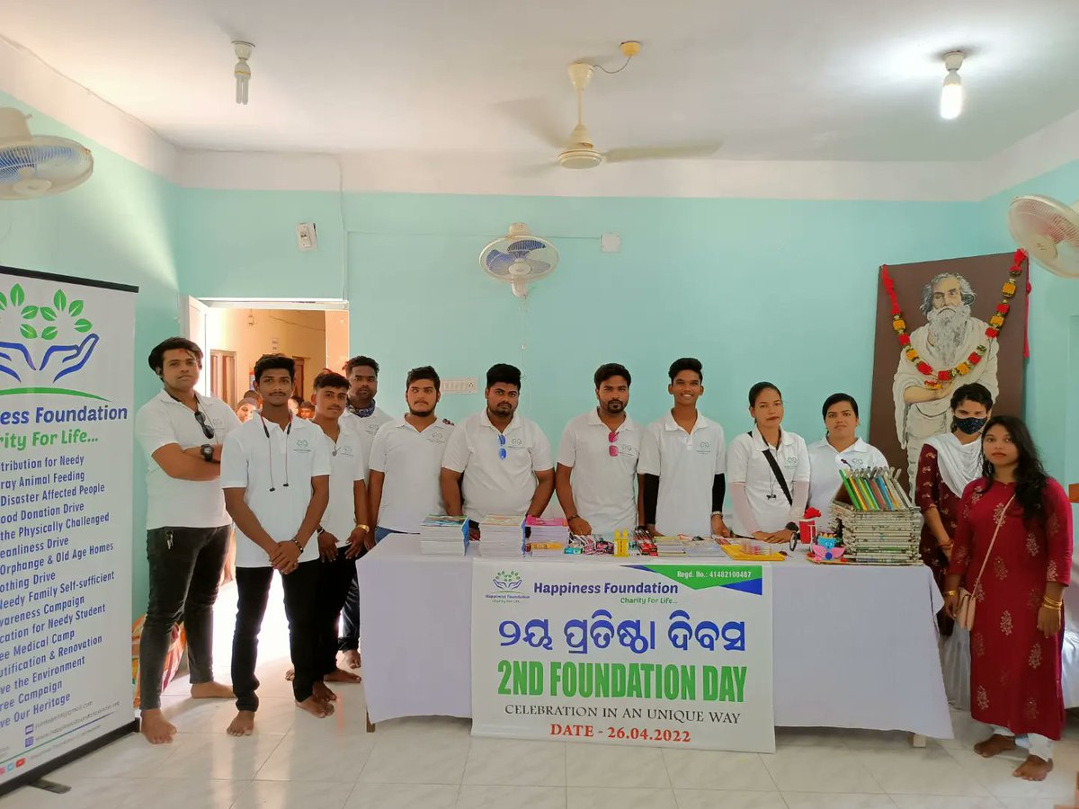 jointeamhf's tweet photo. On the occasion of our #2nd_Foundation_Day held on 26.04.2022, we the team Happiness Foundation @jointeamhf went to the Children's Home named #Acharya_Harihar_Sishu_Bhawan, which is 20 km far from the city of #Puri at Sakhigopal (1/2) https://t.co/X39BXjjCuz