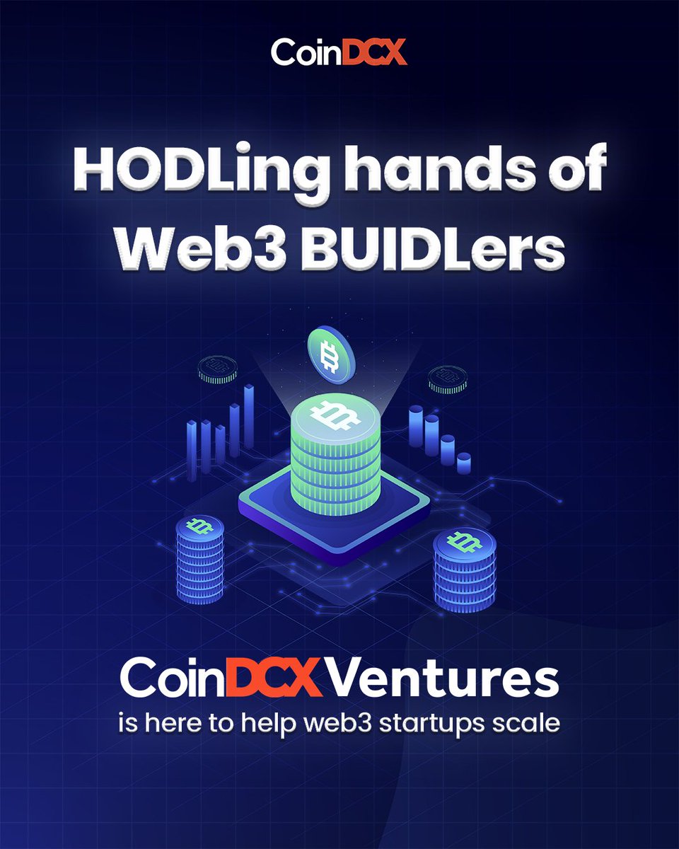 CoinDCX's tweet photo. Here's what we have been up to!
Super excited to help Indian #Web3 initiatives scale.⚡

#CoinDCX #TryCrypto #CoinDCXVentures https://t.co/5IzmSTArU3