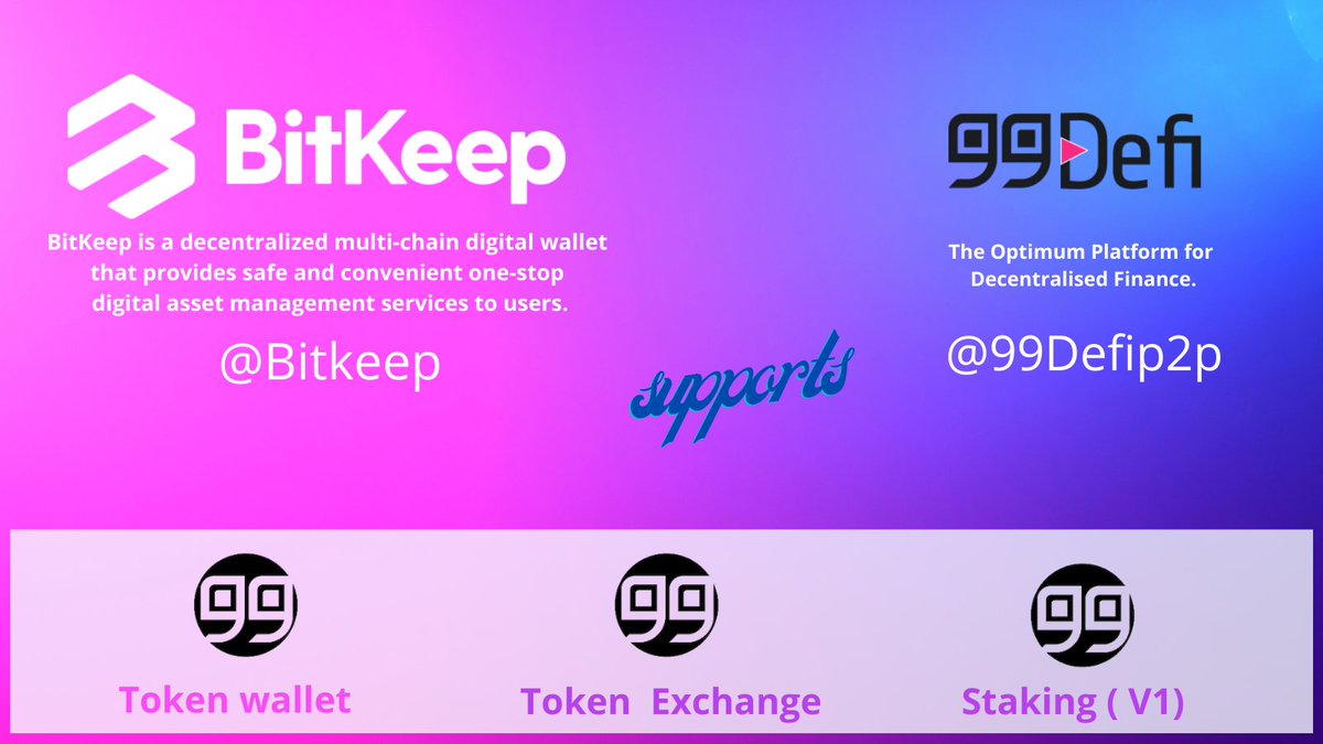 99DEFIp2p's tweet photo. 🌟#99defip2p now on @Bitkeep🌟
💜#Bitkeep a decentralized multi-chain digital wallet
that provides a safe and convenient one-stop
digital asset management services to users.
#Bitkeep #99defi #Decentalized https://t.co/KY1HWTIF96