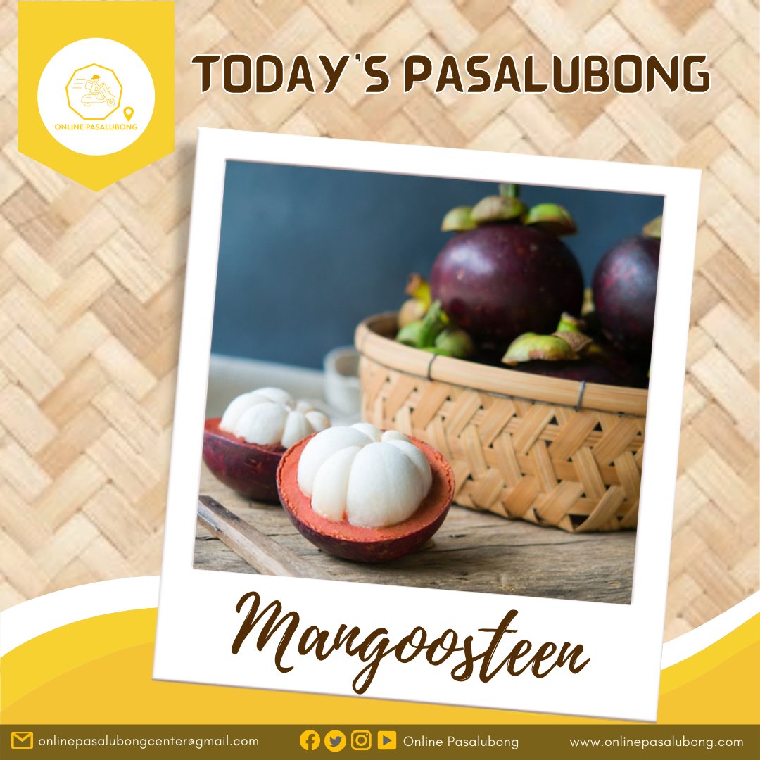 OLPasalubong's tweet photo. Mangosteens are considered as Davao's Queen of Fruits. It is a round fruit with thick purple colored skin. The flesh is white, with sweet and juicy refreshing taste that resembles that of banana or peach ๐
#OnlinePasalubong
#ThursdayTreat
#ExploreDavao https://t.co/JRmmiaFy68