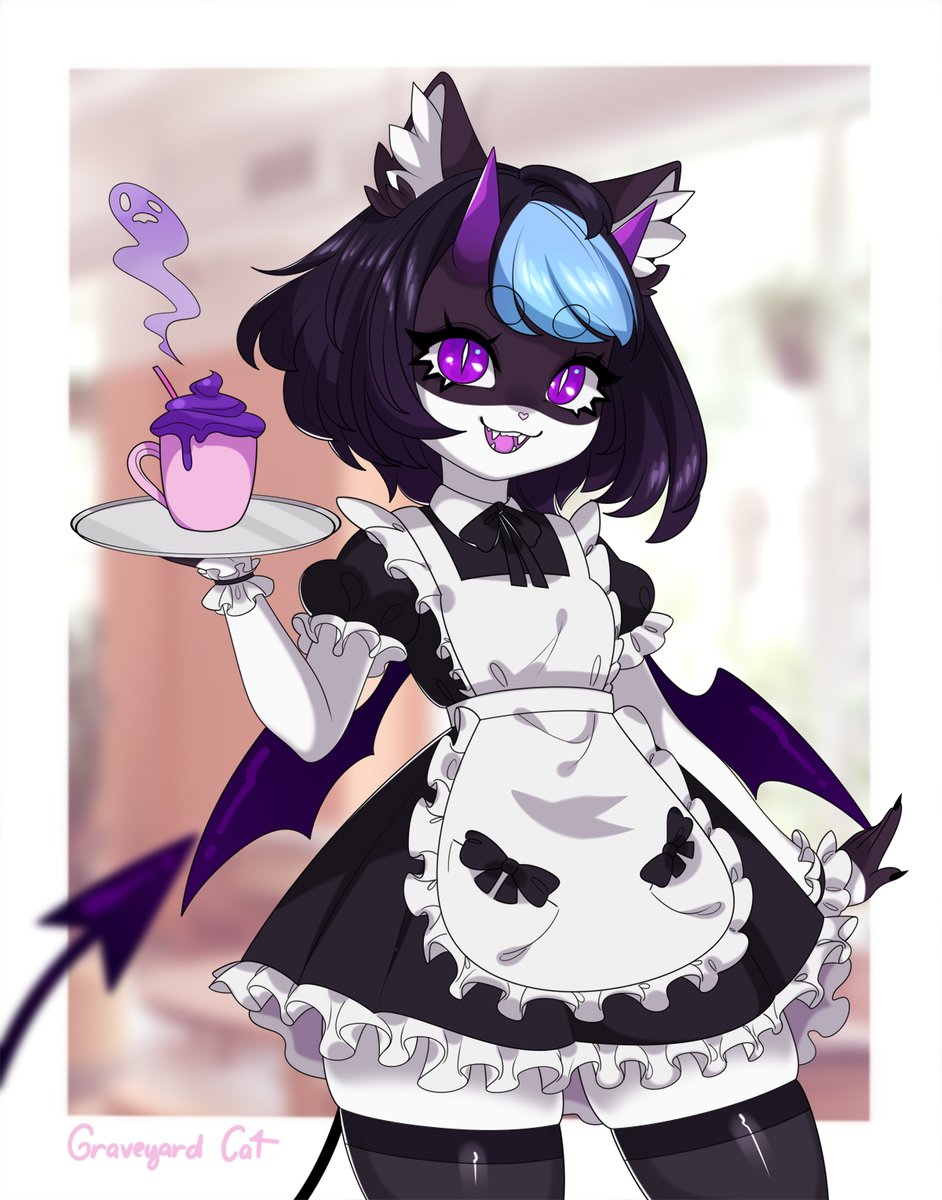 theGraveyardCat's tweet photo. i made this specially for you master! i hope you like it! Ლ(=ↀωↀ=)ლ #メイドの日 #けもの #MaidDay https://t.co/LbYOiknExF