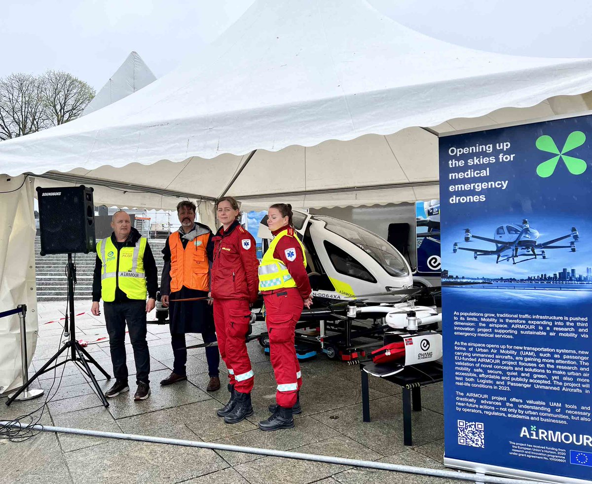 Are you in Stavanger @nordicedgeexpo? Welcome to visit the AiRMOUR partner, EHang Scandinavia stand to see, how the drones can save lives in Emergency Medical Services! #drones #EMS #H2020