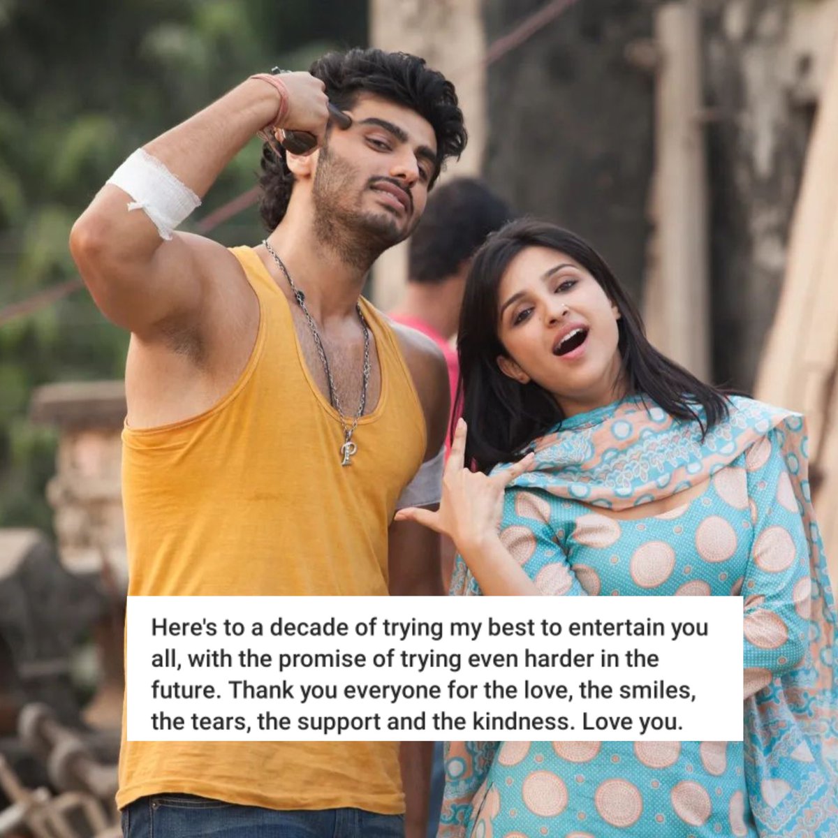DelhiTimesTweet's tweet photo. 10 years of living and breathing Hindi #cinema every second of my life: @arjunk26 shares #throwback pictures from the sets of his debut film #Ishaqzaade on completing a decade in the industry
#ArjunKapoor #ParineetiChopra #Ishaqzaade #Bollywood #10YearsofArjunKapoor https://t.co/pZIygVQ3eC