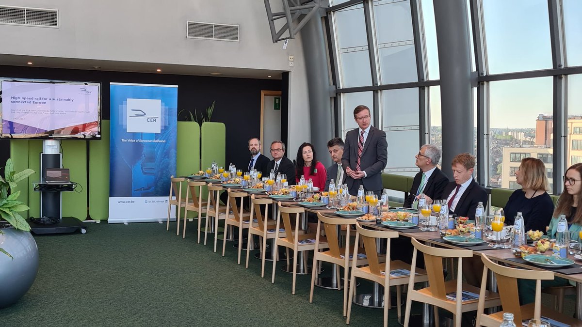 MEP @OKovarikMEP, our host, takes the floor to introduce the discussion on the role of rail and high-speed rail in connecting Europe in Czechia and beyond and a decarbonised transport system. #CERessays