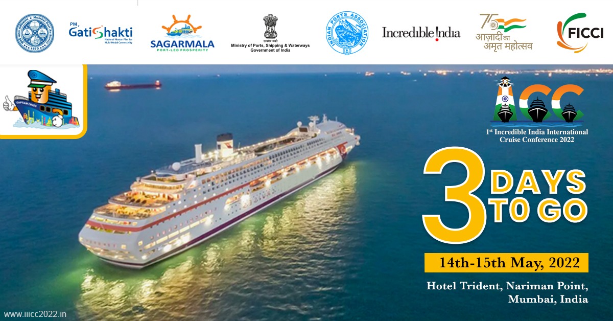 iiicc2022's tweet photo. Just 3 Days from the much-anticipated Global Cruise Conference #IIICC2022, where we aim to table discussions that propel growth, build a conducive ecosystem for the sector to prosper &amp; lay the groundworks for India to become a Global #Cruise Hub https://t.co/0eAkeedjVA https://t.co/fjoIxqlk3g
